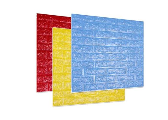 Kuat Lengket 3D Vinyl Brick Foam Wallpaper Untuk Hiasan Dinding