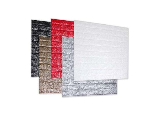 PE Busa Dinding Rumah Stiker Tahan Air 3D Bata Wallpaper Untuk Dekorasi