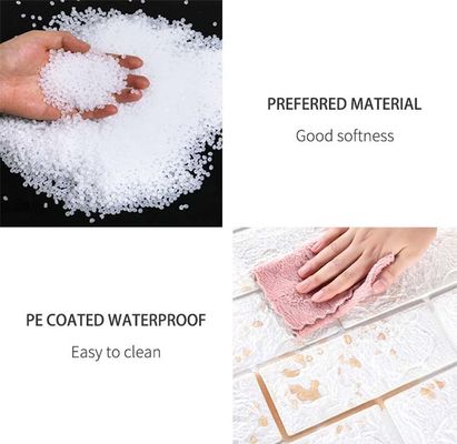 Kelembaban Bukti Busa Wallpaper Self Adhesive Rumah Dekoratif DIY 3D