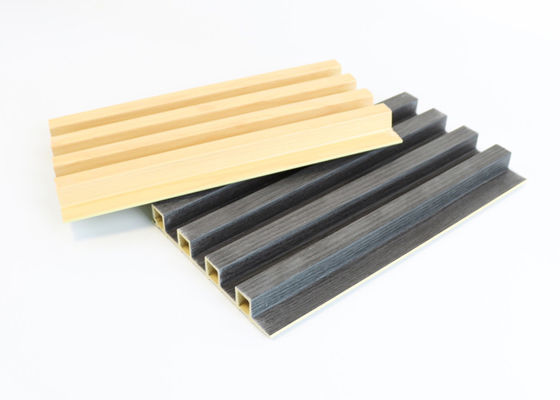 160 * 24 * 2900mm Panel Dinding Wpc Bergalur Komposit Kayu Tahan Air Untuk Dekorasi Interior