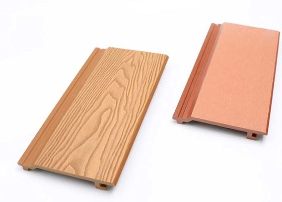 Tekstur Kayu Panel Dinding Wpc Cladding Mewah Ramah Lingkungan Luar Ruangan Untuk Dekorasi Halaman