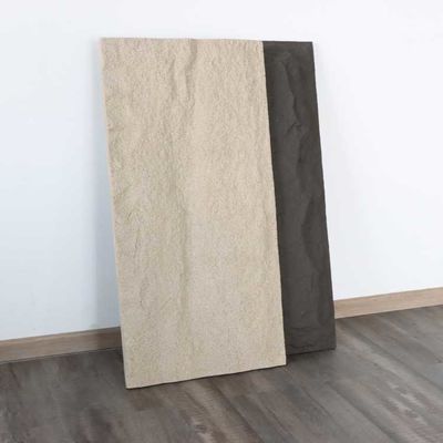 Dekorasi Rumah Panel Batu Budaya PU Abu-abu Gelap Simulasi Polyurethane 5cm