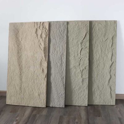 Dekorasi Rumah Panel Batu Budaya PU Abu-abu Gelap Simulasi Polyurethane 5cm