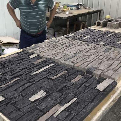 Instalasi Cepat PU Faux Stone Panel Dinding Batu Jamur Polyurethane 1200 * 600mm