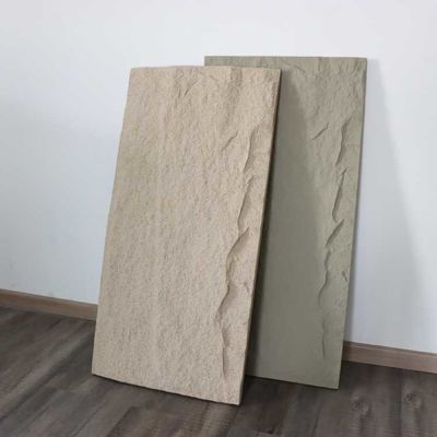 Panel Dinding Batu Imitasi PU Mewah Dalam Ruangan Tahan Air 3D Dekoratif 100mm
