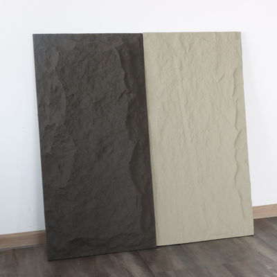 Dark Grey PU Polyurethane Faux Mushroom Stone Wall Panel Ringan