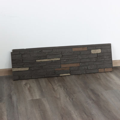 Dark Grey PU Polyurethane Faux Mushroom Stone Wall Panel Ringan