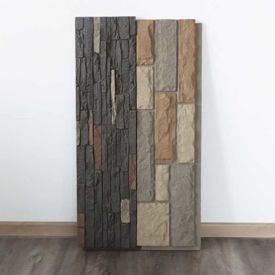 Panel Dinding Cladding Tekstur Batu 1.2m Busa Ringan Pu Budaya Faux