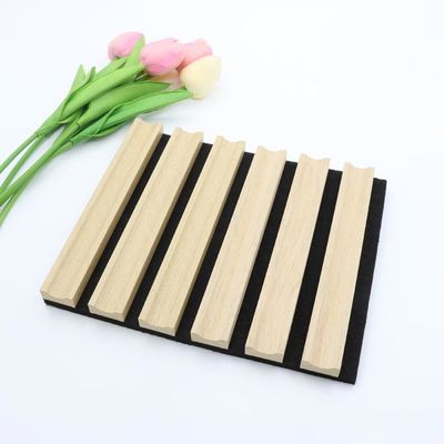 Papan Panel Akustik Mewah Kain Kayu Beralur Beralur 2400 * 600mm