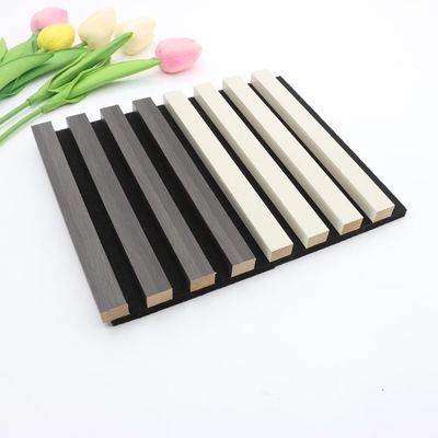 Veneer Kayu Panel Akustik Mewah Kain Kayu Beralur Bergalur