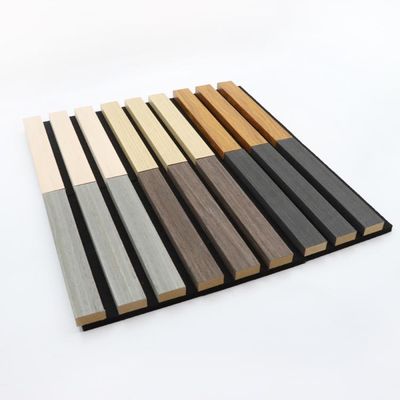 Veneer Kayu Panel Akustik Mewah Kain Kayu Beralur Bergalur