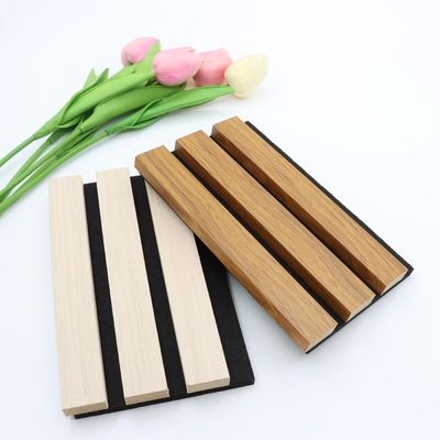 Veneer Kayu Panel Akustik Mewah Kain Kayu Beralur Bergalur