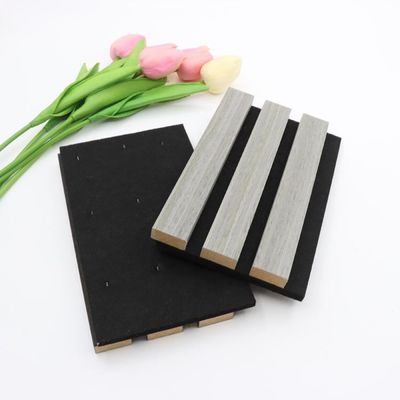 Veneer Kayu Panel Akustik Mewah Kain Kayu Beralur Bergalur
