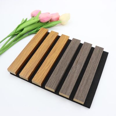 Panel Dinding Akustik Serat Poliester Wpc Veneer Kayu Ramah Lingkungan