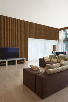 Soundproofing Absorb Mdf Pet Board Akustik Panel Dinding Slat Kayu