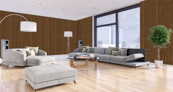 Soundproofing Absorb Mdf Pet Board Akustik Panel Dinding Slat Kayu