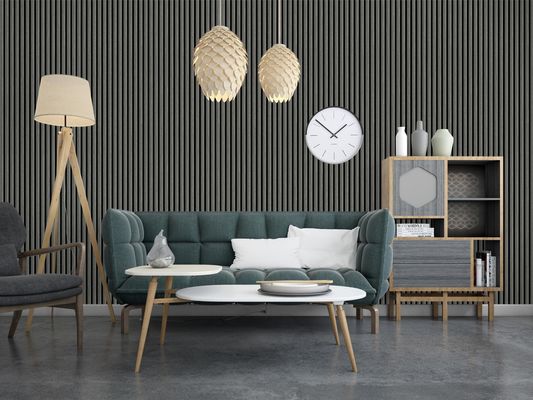21 * 600 * 2400mm Panel Papan Beralur Akustik Kedap Suara Untuk Dekorasi Interior