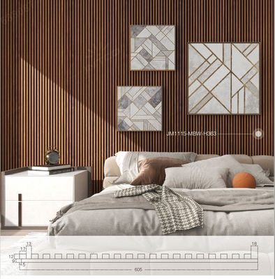 Rumah Panel papan akustik Modern High Absorpsi Panel Kayu Slat Untuk