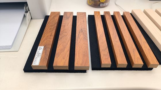 Fireproof Square Edge Acoustic Board Panel Panel Kayu Slat Untuk Dekorasi Rumah