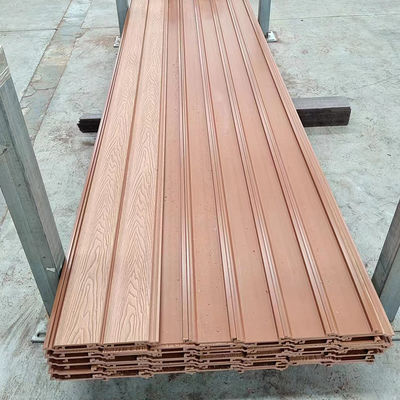 Wpc Wall Cladding Bangunan Dekorasi eksterior Panel dinding pengganti kayu Wpc