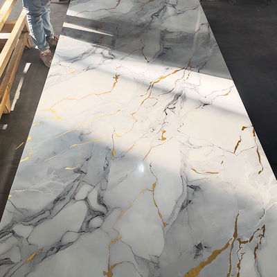 High Glossy PVC Marble Board UV Marble Sheet Laminated Board Untuk Dekorasi Dinding